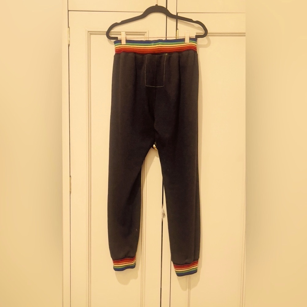 Aviator Nation Black Rainbow Ribbed Sweatpants. Size Small. - Picture 3 of 4